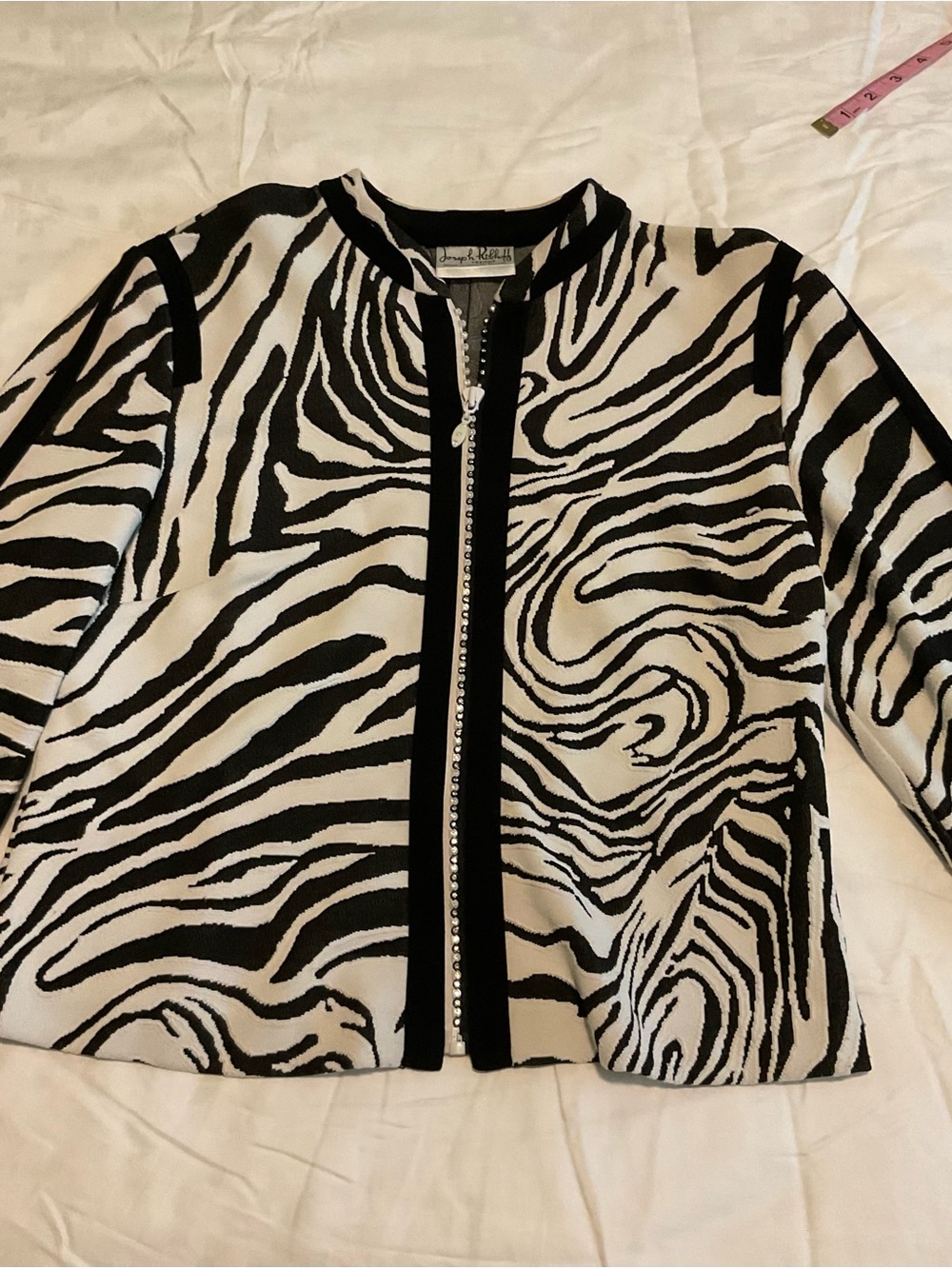 Joseph Ribkoff Black & White Zebra-Print Jacket